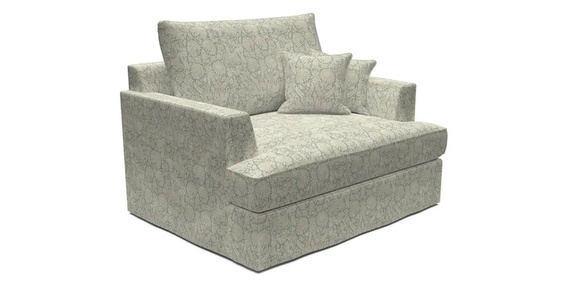 Slingsby Snuggler Fitted Cover Sofa in Two Tone Plain Biscuit.  Loose cover version available