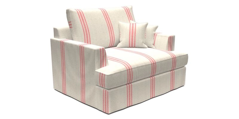 Slingsby Snuggler Fitted Cover Sofa in Two Tone Plain Biscuit.  Loose cover version available