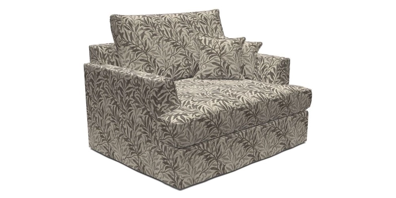 Slingsby Snuggler Fitted Cover Sofa in Two Tone Plain Biscuit.  Loose cover version available