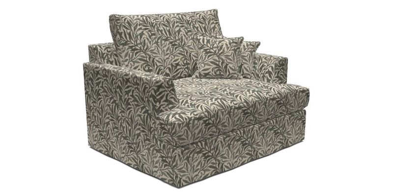 Slingsby Snuggler Fitted Cover Sofa in Two Tone Plain Biscuit.  Loose cover version available