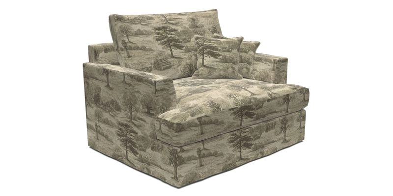 Slingsby Snuggler Fitted Cover Sofa in Two Tone Plain Biscuit.  Loose cover version available