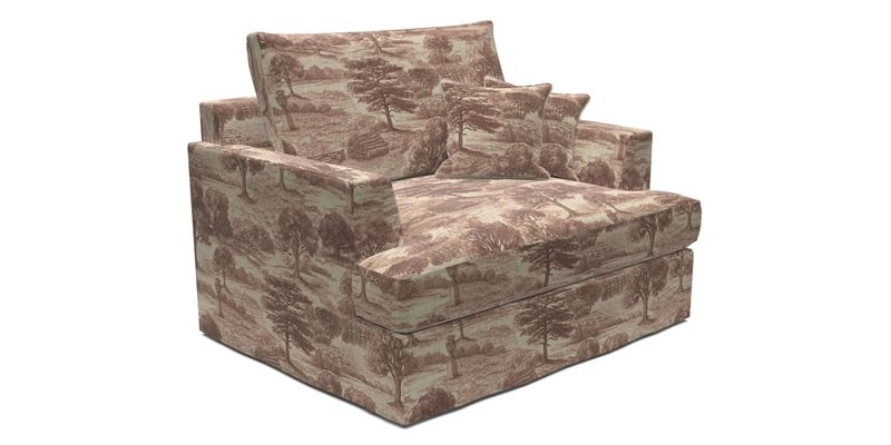 Slingsby Snuggler Fitted Cover Sofa in Two Tone Plain Biscuit.  Loose cover version available
