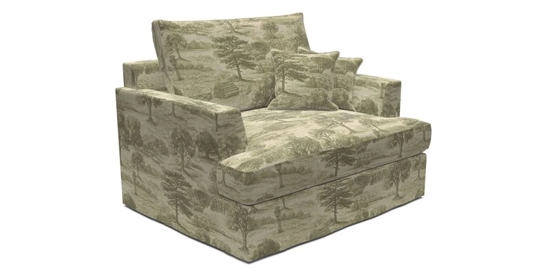 Slingsby Snuggler Fitted Cover Sofa in Two Tone Plain Biscuit.  Loose cover version available