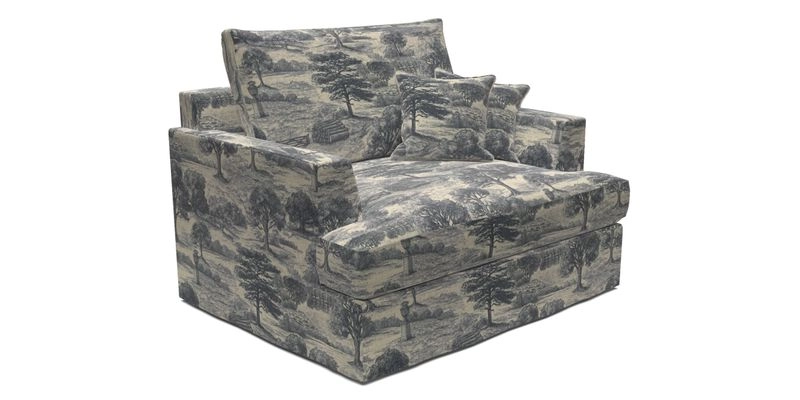Slingsby Snuggler Fitted Cover Sofa in Two Tone Plain Biscuit.  Loose cover version available