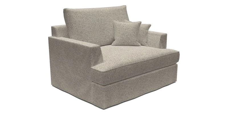 Slingsby Snuggler Fitted Cover Sofa in Two Tone Plain Biscuit.  Loose cover version available