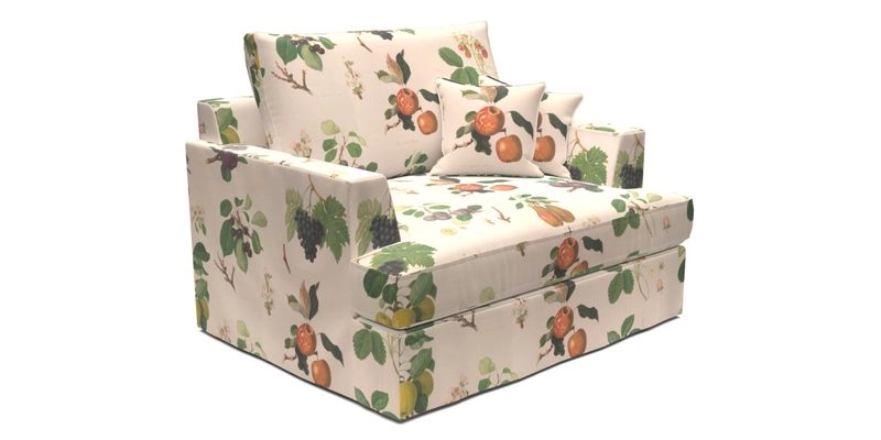 Slingsby Snuggler Fitted Cover Sofa in Two Tone Plain Biscuit.  Loose cover version available