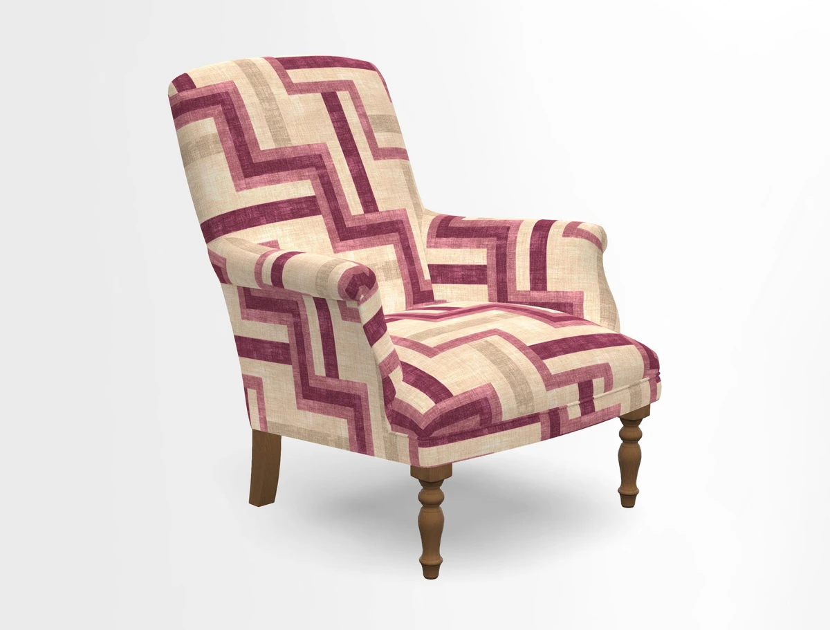 Snape chair in Frond Stripe Small Berry