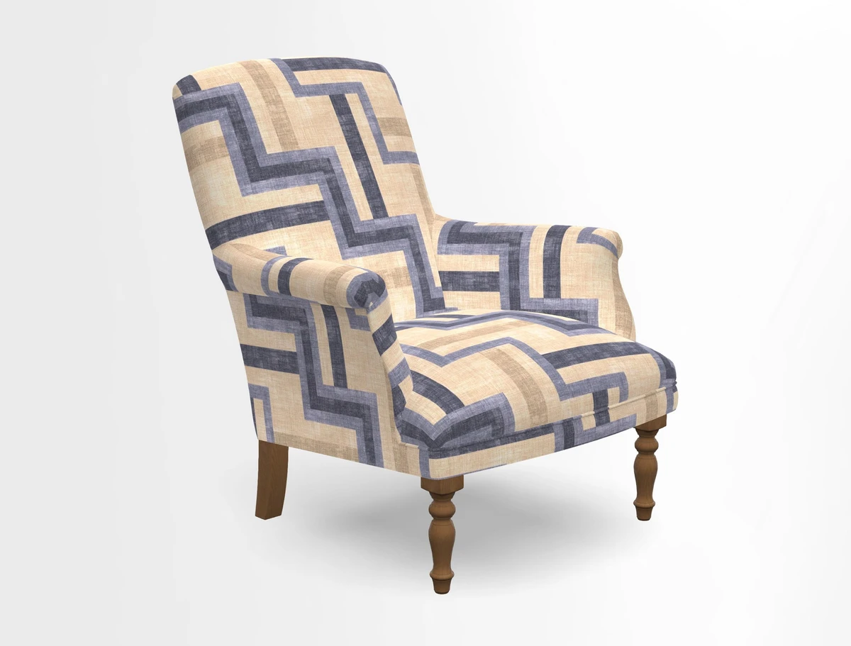 Snape chair in Frond Stripe Small Berry