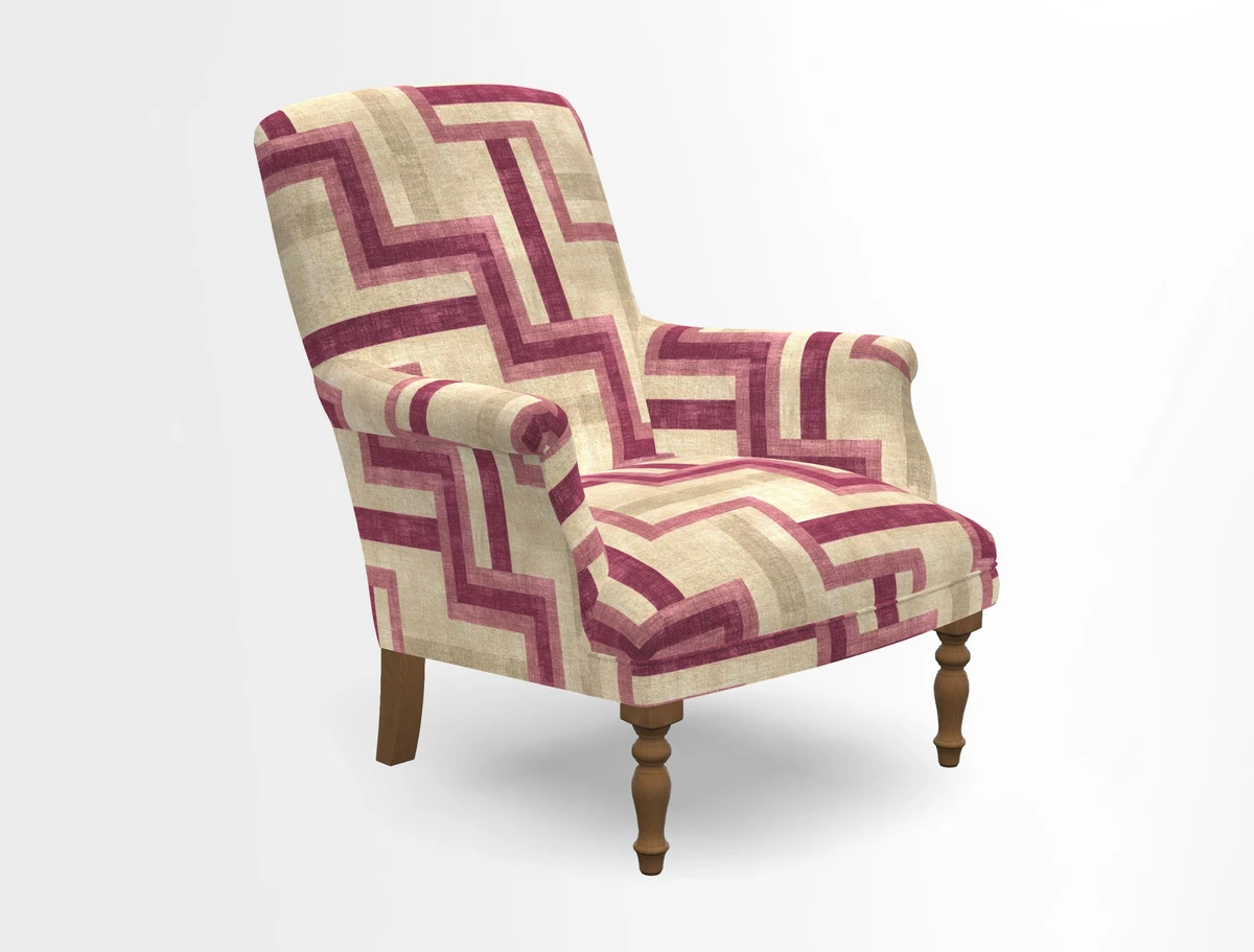 Snape chair in Frond Stripe Small Berry