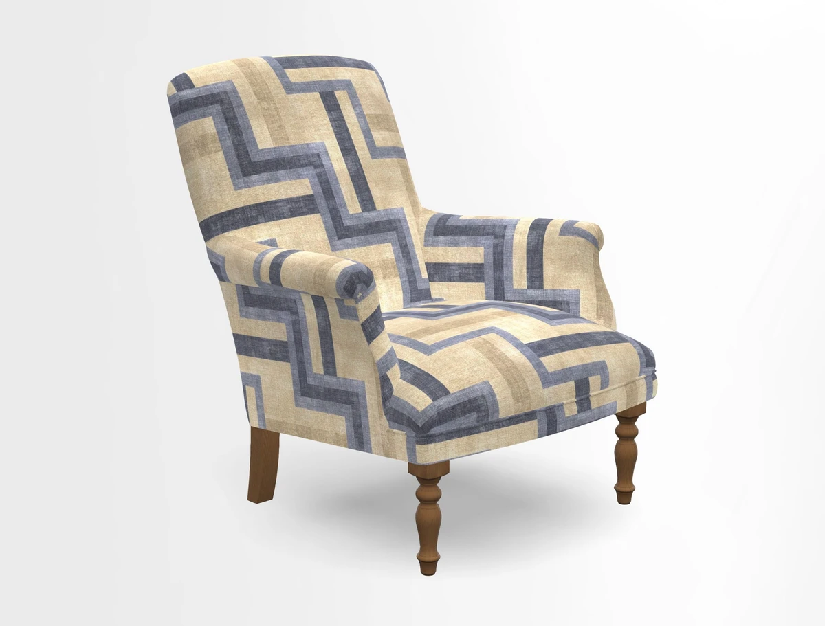 Snape chair in Frond Stripe Small Berry