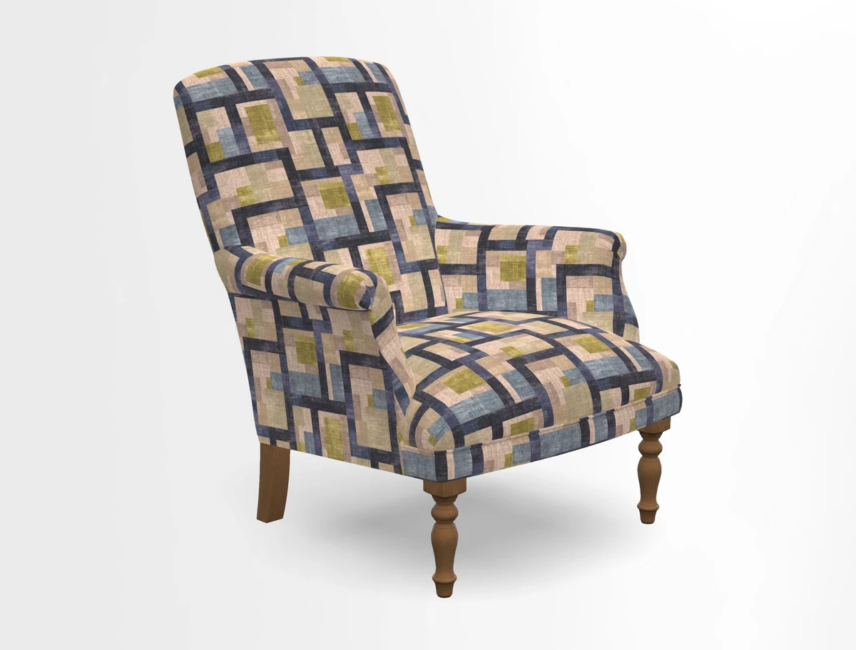 Snape chair in Frond Stripe Small Berry