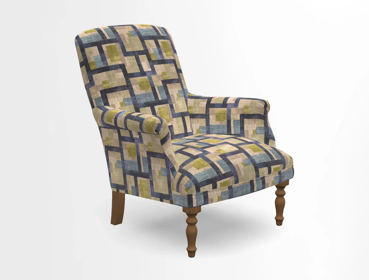Snape chair in Frond Stripe Small Berry