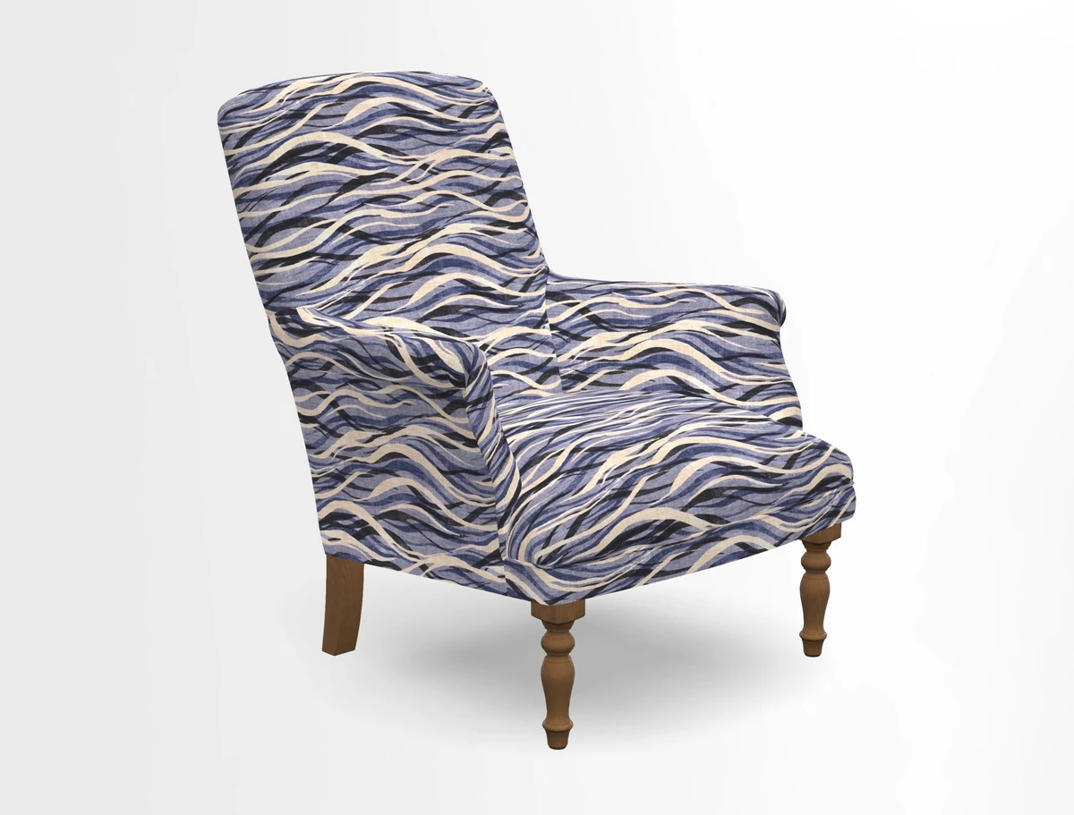 Snape chair in Frond Stripe Small Berry