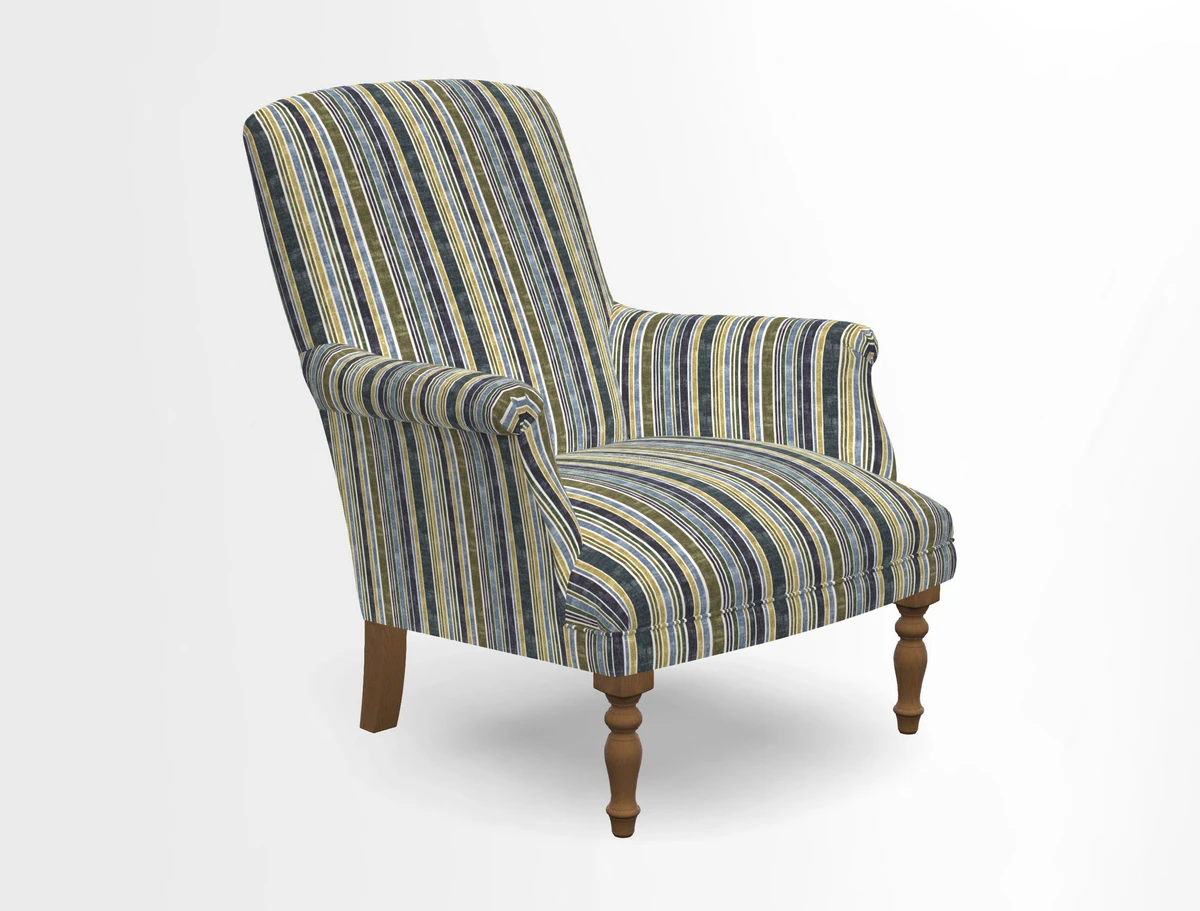Snape chair in Frond Stripe Small Berry