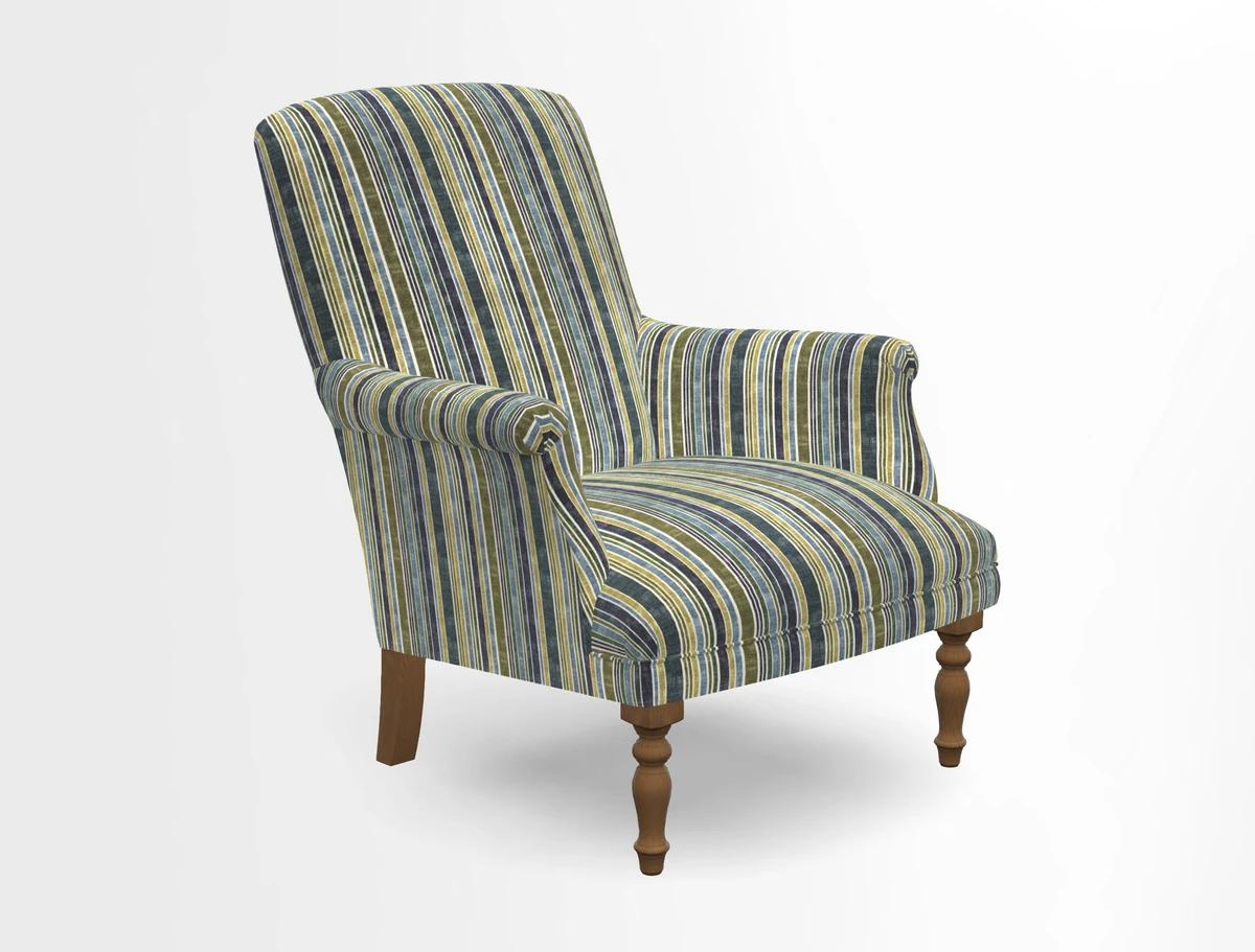 Snape chair in Frond Stripe Small Berry