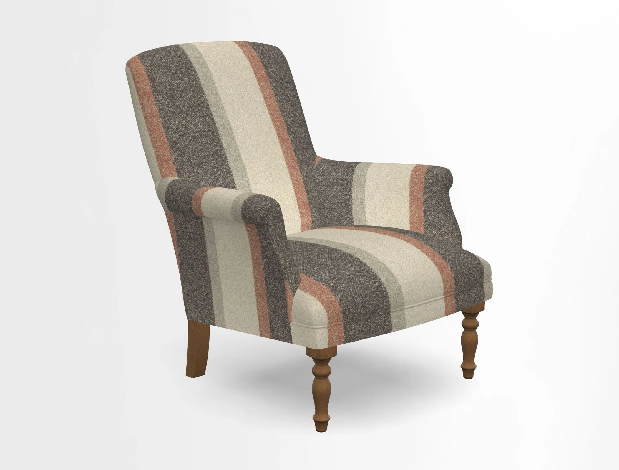 Snape chair in Frond Stripe Small Berry
