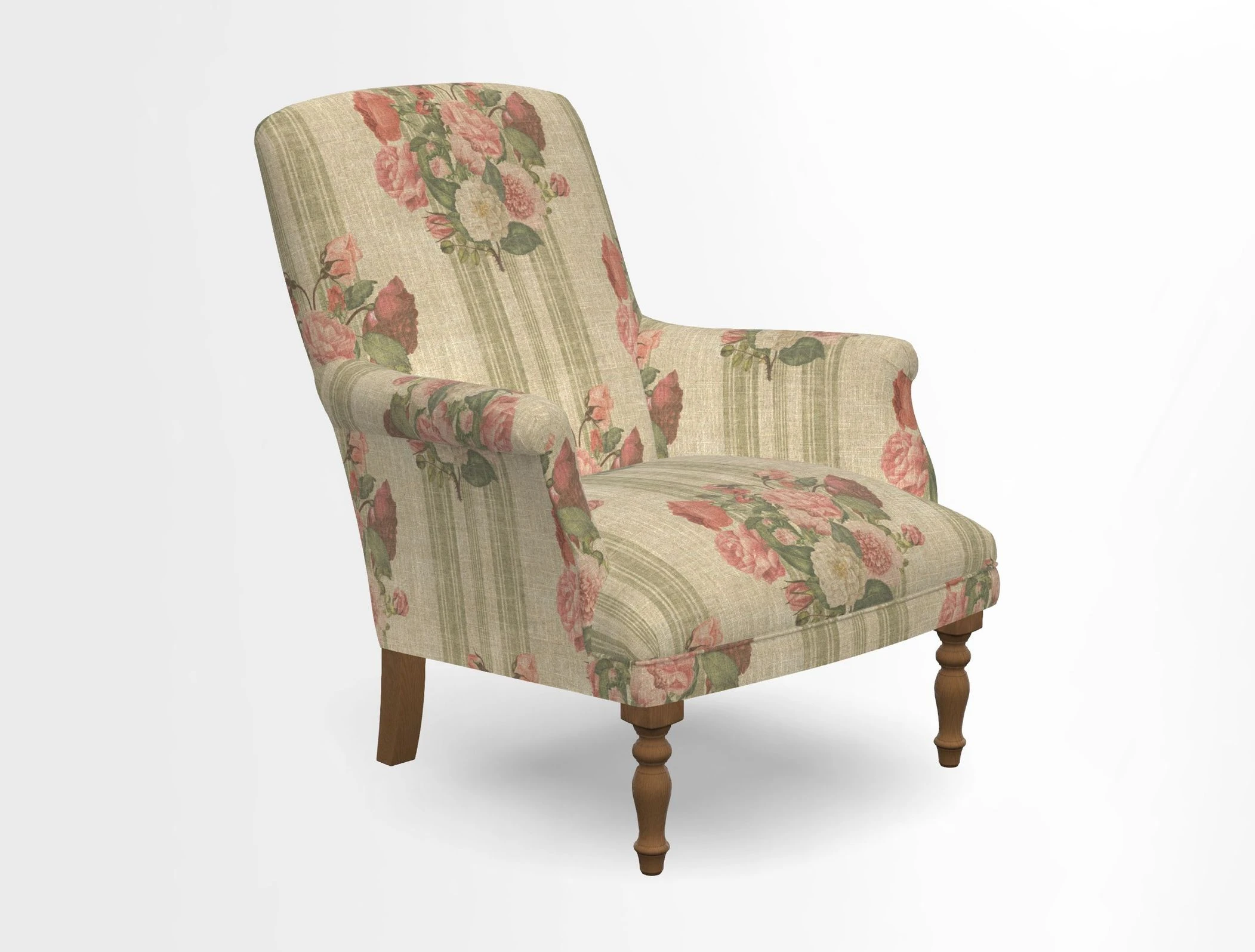 Snape chair in Frond Stripe Small Berry