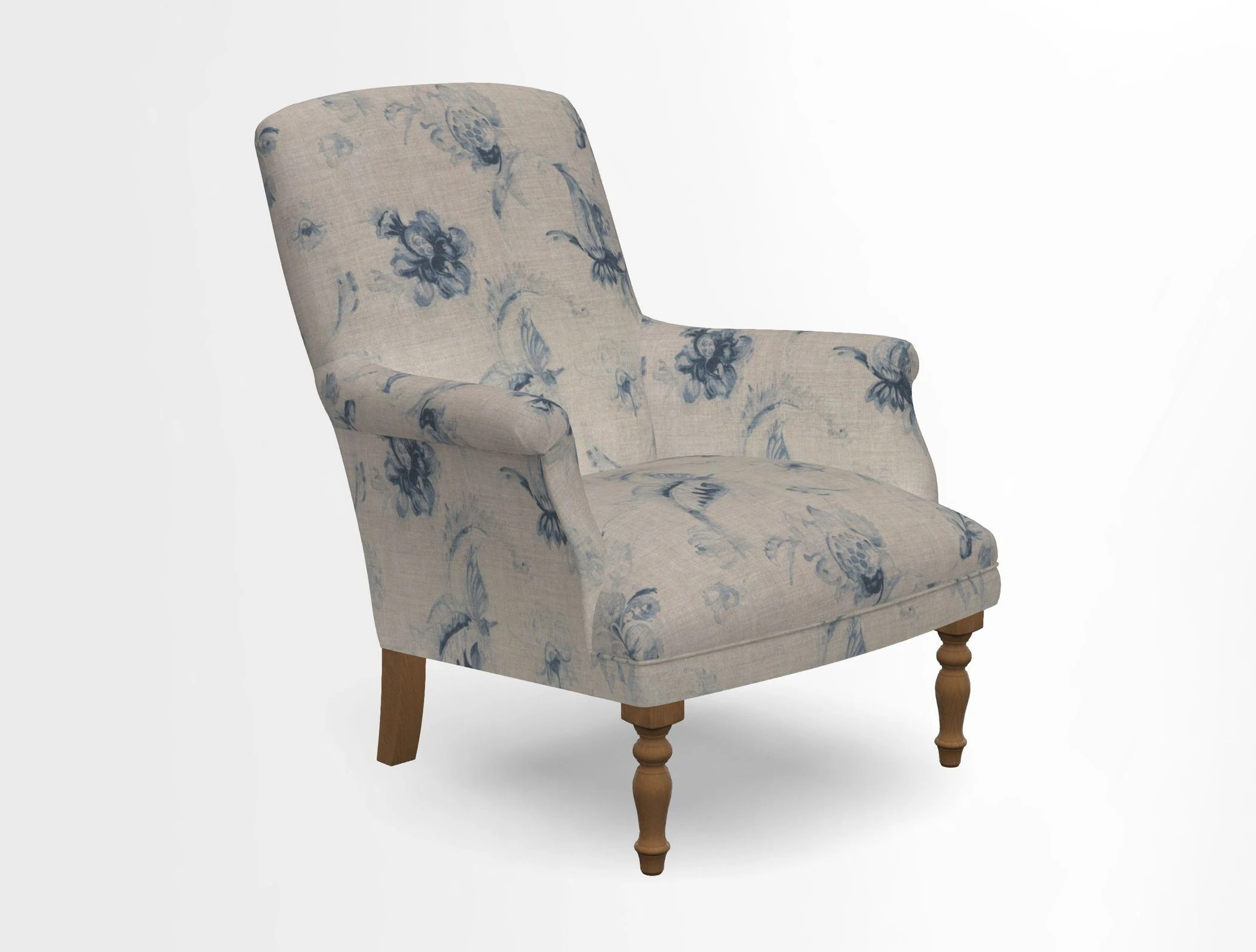 Snape chair in Frond Stripe Small Berry
