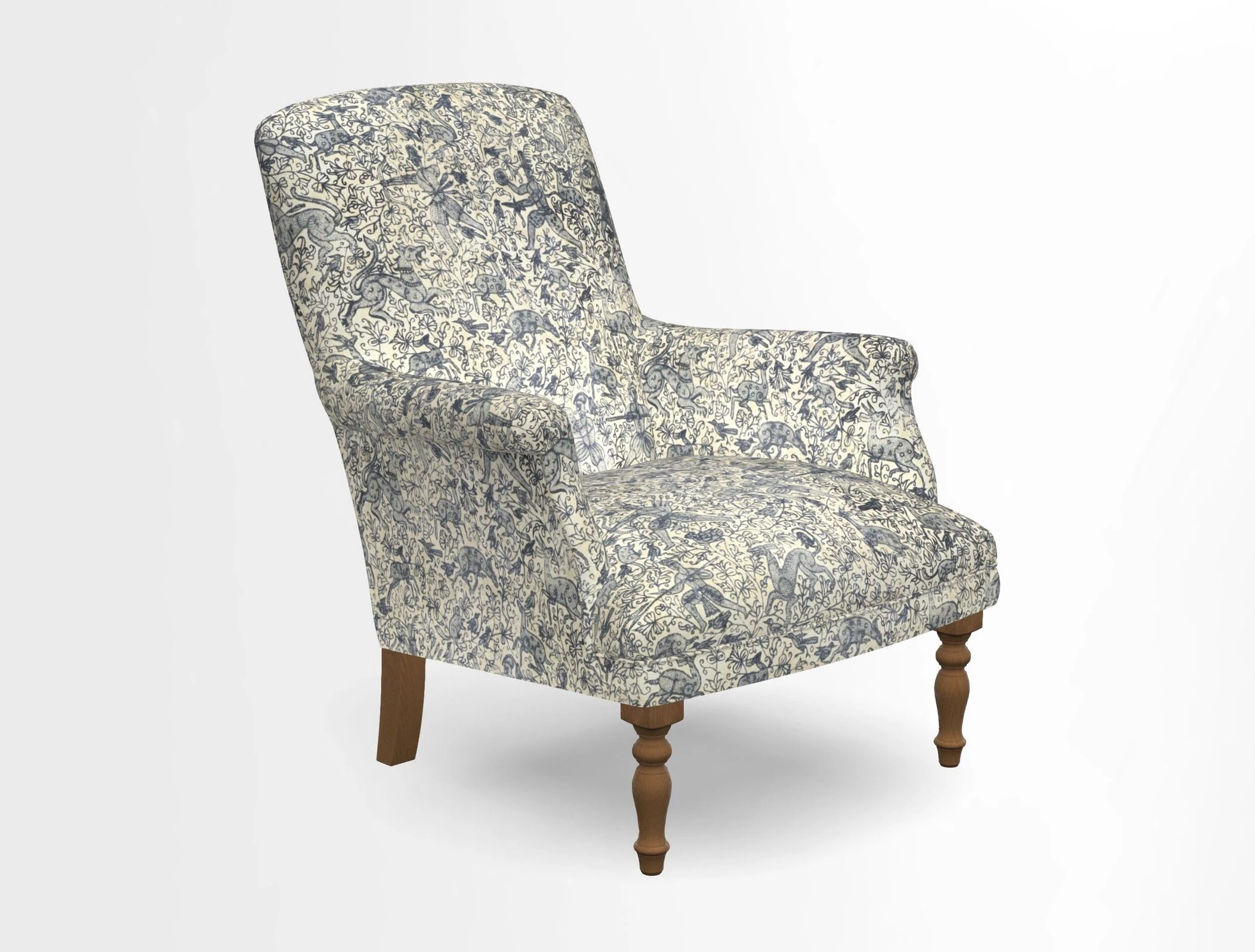 Snape chair in Frond Stripe Small Berry