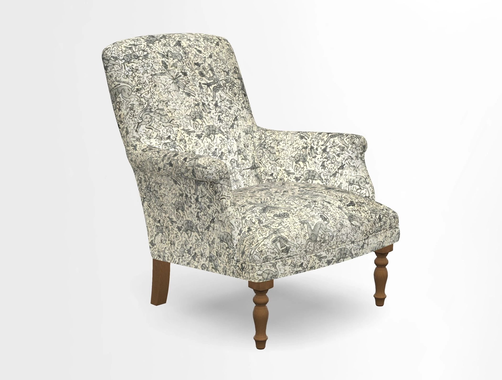 Snape chair in Frond Stripe Small Berry