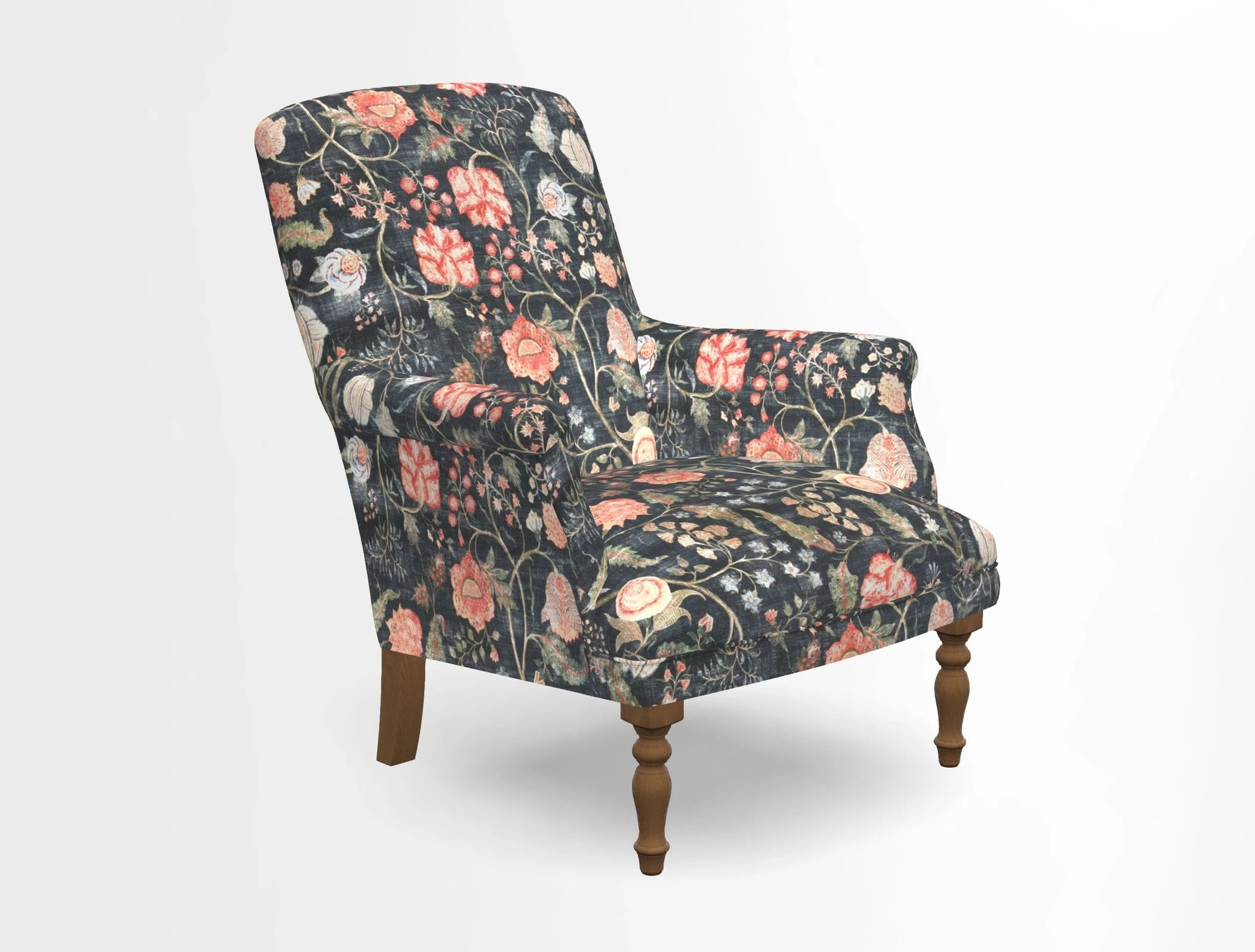 Snape chair in Frond Stripe Small Berry