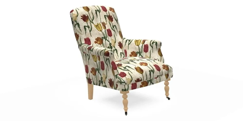 Snape Chair in V&A Threads of India Opulent Velvets Andhra Weave Flame