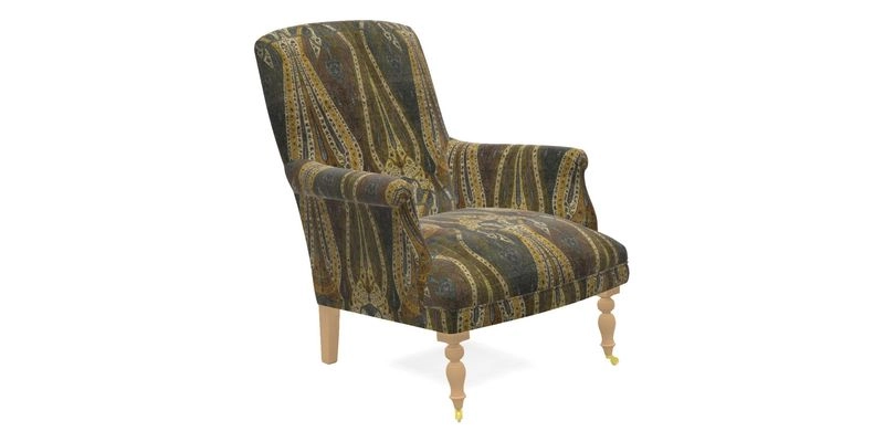 Snape Chair in V&A Threads of India Opulent Velvets Andhra Weave Flame