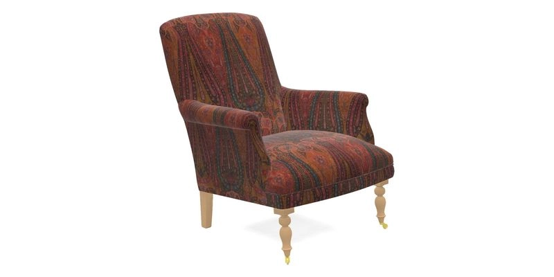 Snape Chair in V&A Threads of India Opulent Velvets Andhra Weave Flame