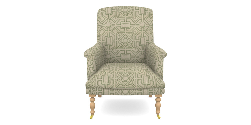 Product photograph of Snape Bespoke Chairs In Rhs Collection - Large Knot Garden Linen - Green from Sofas and Stuff Limited