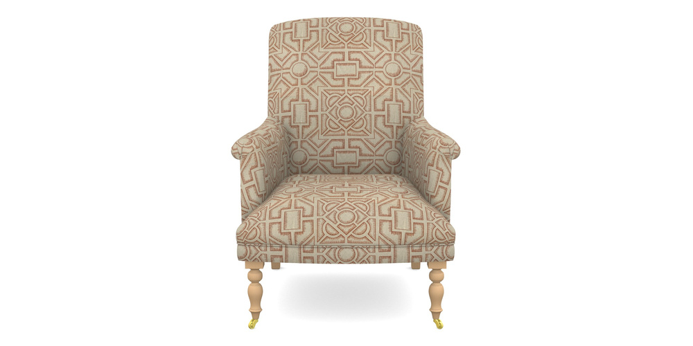 Product photograph of Snape Bespoke Chairs In Rhs Collection - Large Knot Garden Linen - Terracotta from Sofas and Stuff Limited