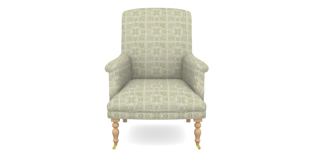 Product photograph of Snape Bespoke Chairs In Rhs Collection - Small Knot Garden Cotton Weave - Green from Sofas and Stuff Limited