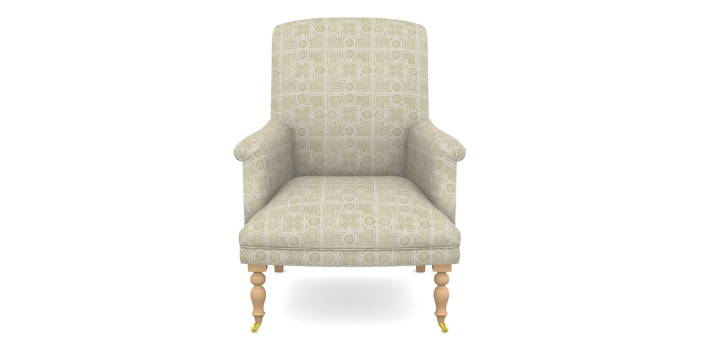 Product photograph of Snape Bespoke Chairs In Rhs Collection - Small Knot Garden Cotton Weave - Olive from Sofas and Stuff Limited