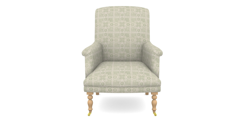 Product photograph of Snape Bespoke Chairs In Rhs Collection - Small Knot Garden Cotton Weave - Pistachio from Sofas and Stuff Limited