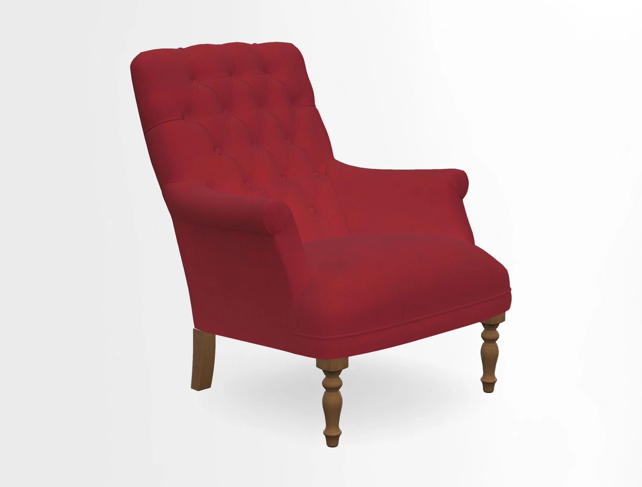 Snape Button Back chair in Spill Resistant V&A Bird & Rabbit Dark Green and Cube footstool in Spill Resistant RHS Etta's Stripe Ink