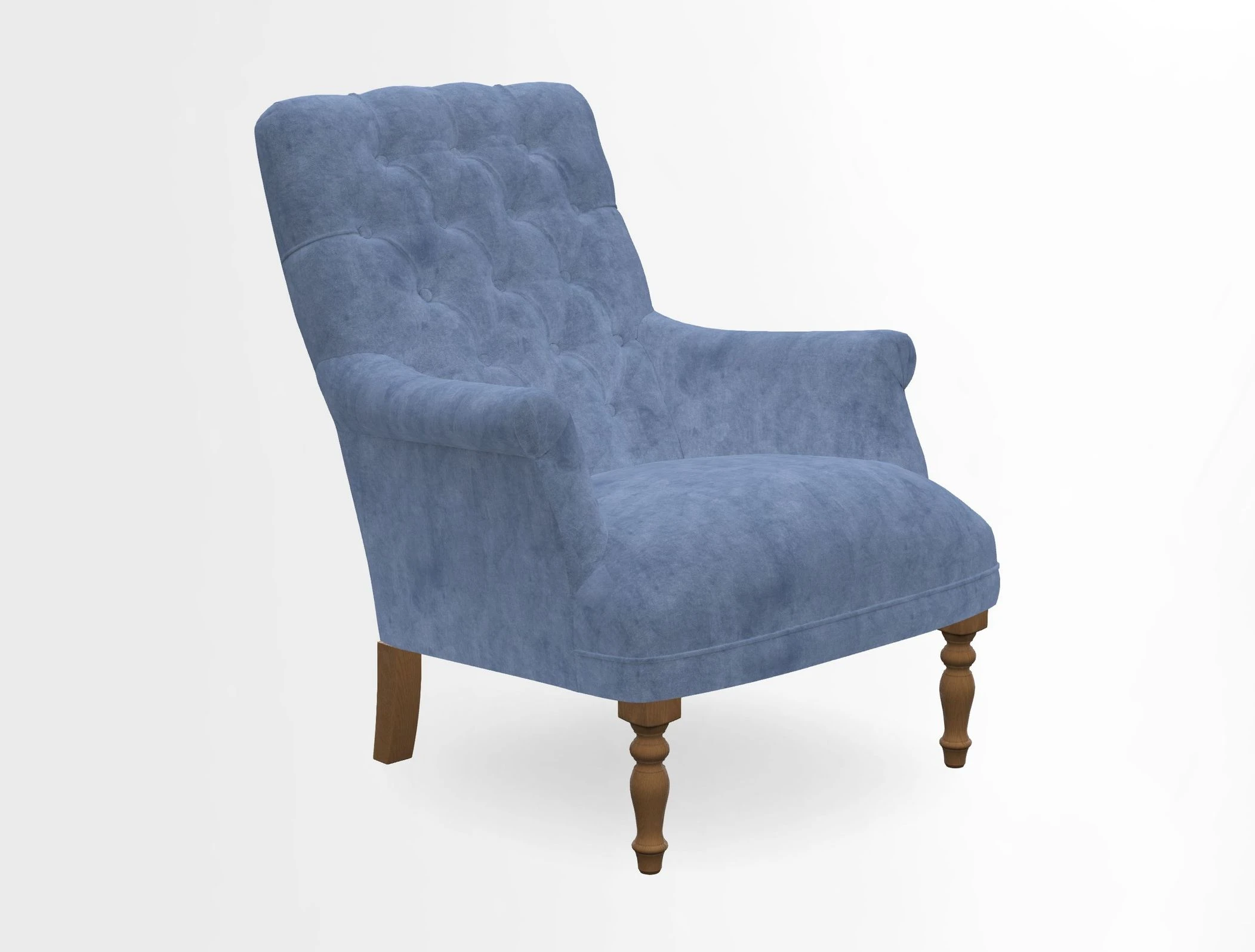 Snape Button Back chair in Spill Resistant V&A Bird & Rabbit Dark Green and Cube footstool in Spill Resistant RHS Etta's Stripe Ink