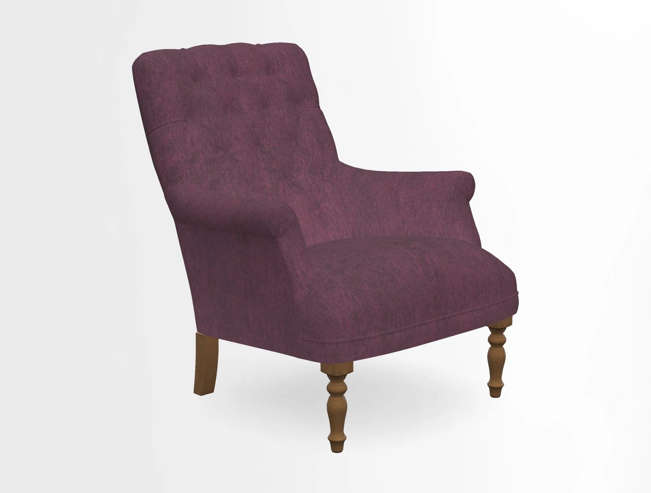 Snape Button Back chair in Spill Resistant V&A Bird & Rabbit Dark Green and Cube footstool in Spill Resistant RHS Etta's Stripe Ink