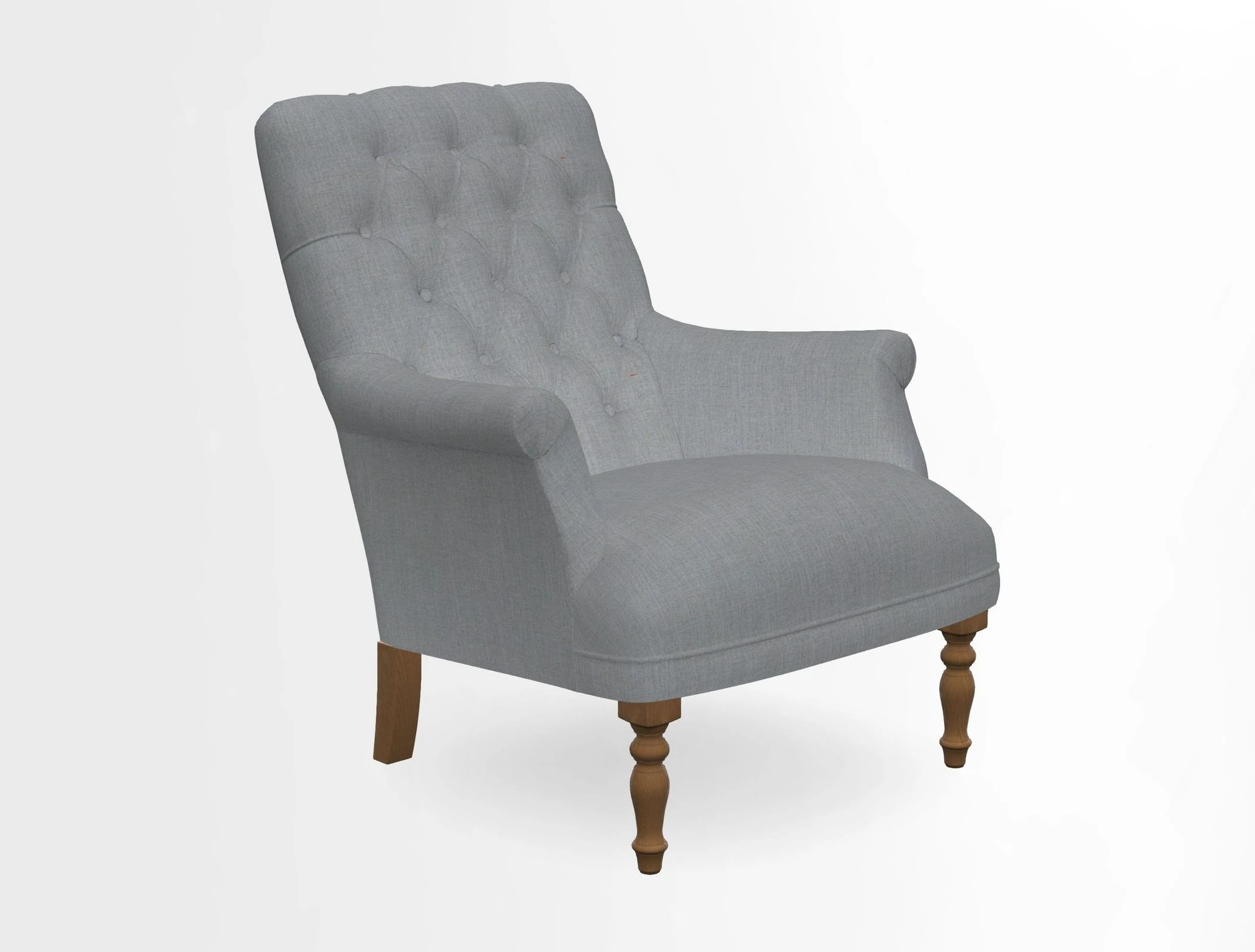 Snape Button Back chair in Spill Resistant V&A Bird & Rabbit Dark Green and Cube footstool in Spill Resistant RHS Etta's Stripe Ink