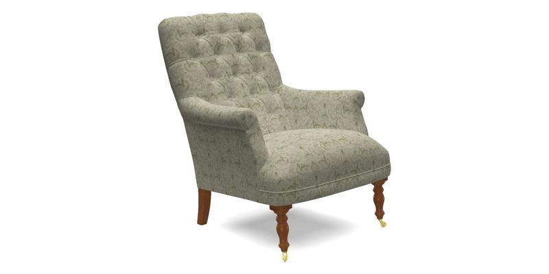 Snape Button Back Chair in Two Tone Plain Biscuit