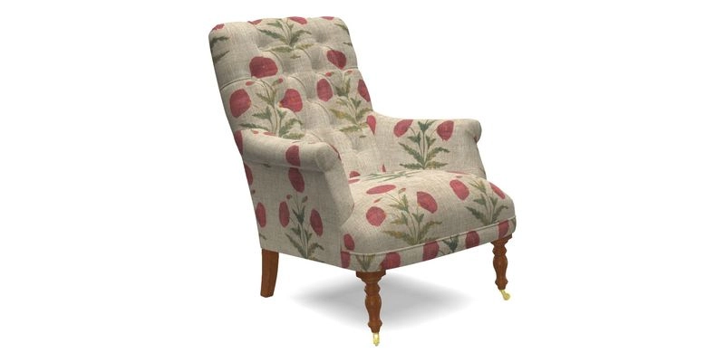 Snape Button Back Chair in Two Tone Plain Biscuit