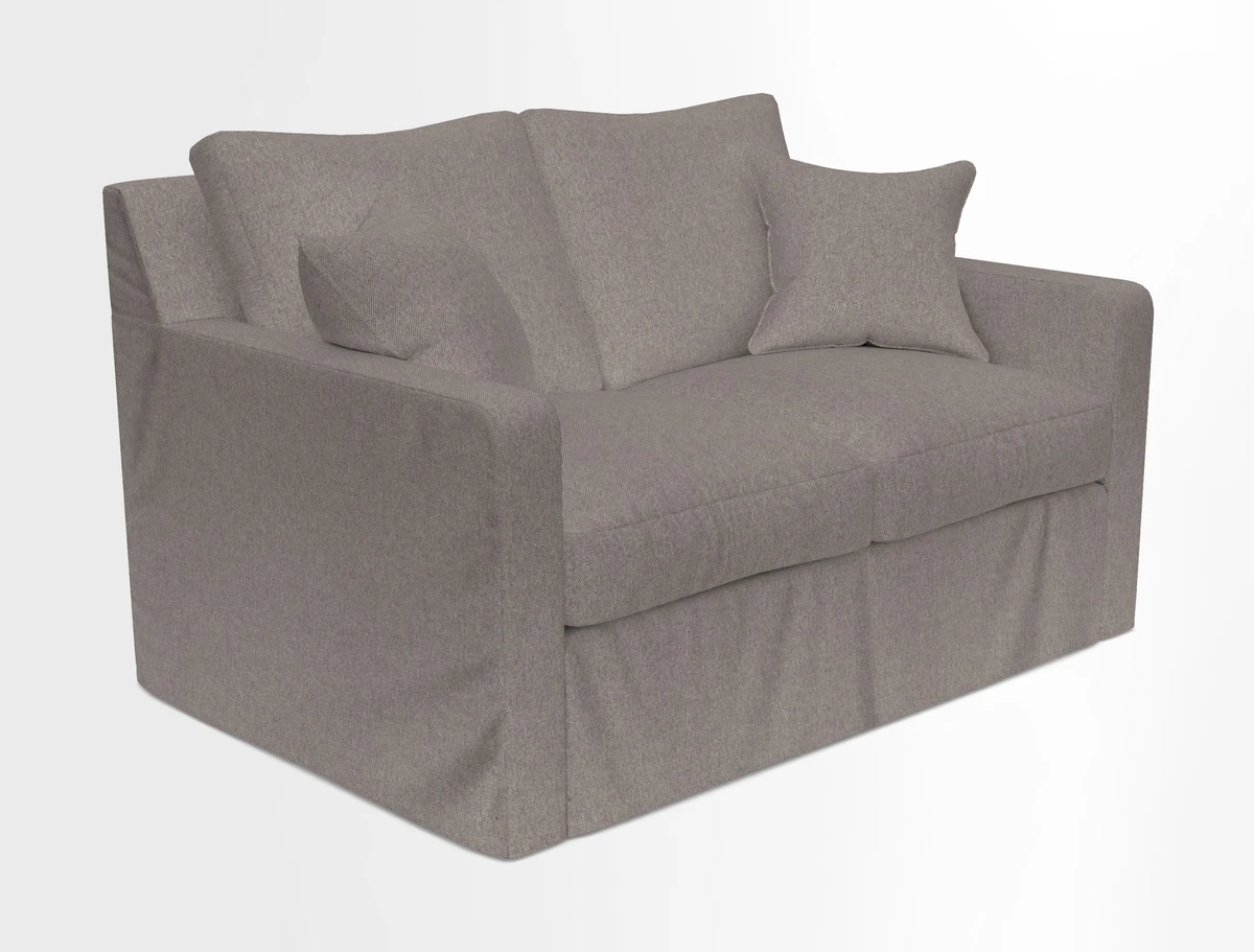 Stopham Sofa Bed in Romo Linara Shingle, seat in Designer's Guild Florian Corn