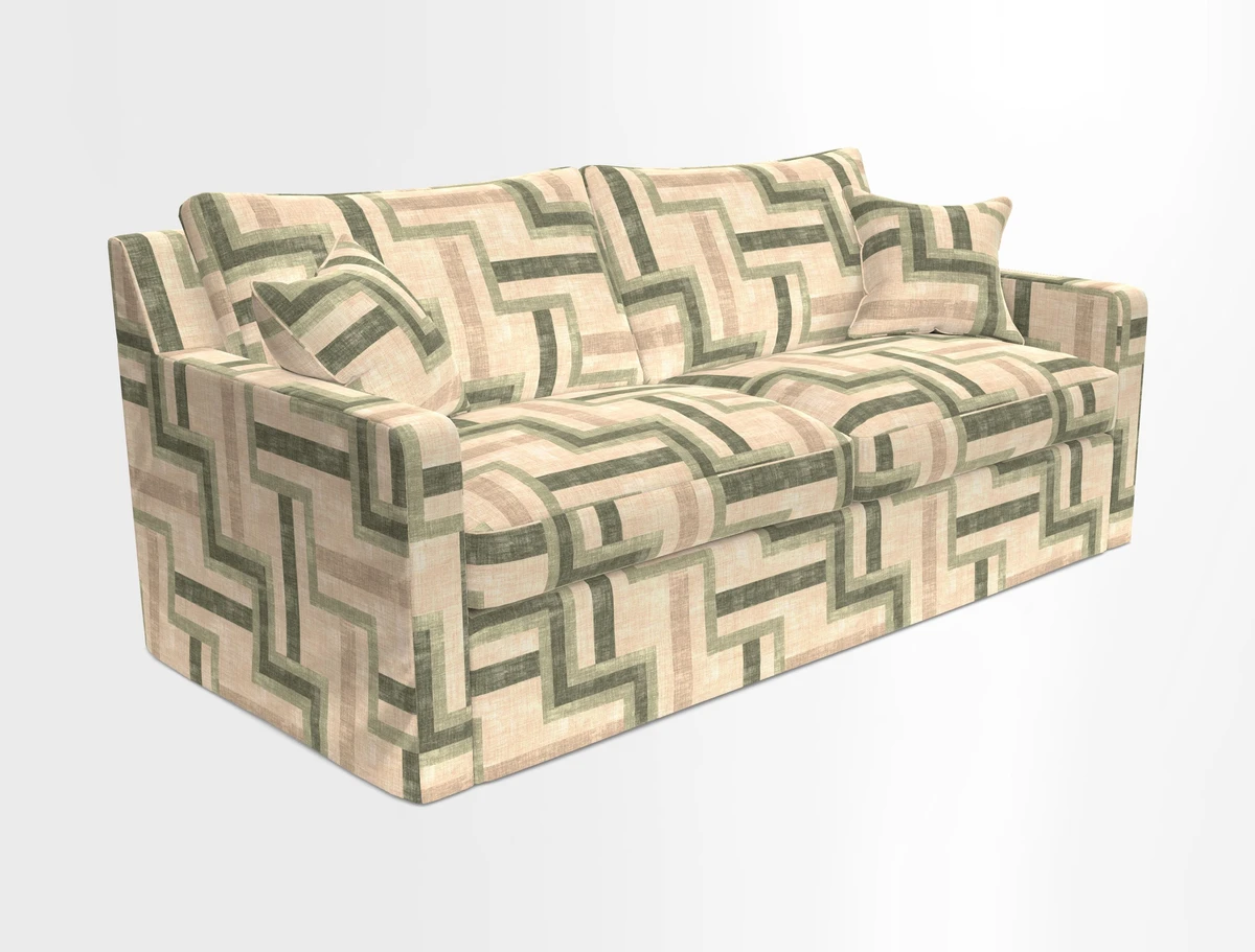 Stopham Sofa Bed in Romo Linara Shingle, seat in Designer's Guild Florian Corn
