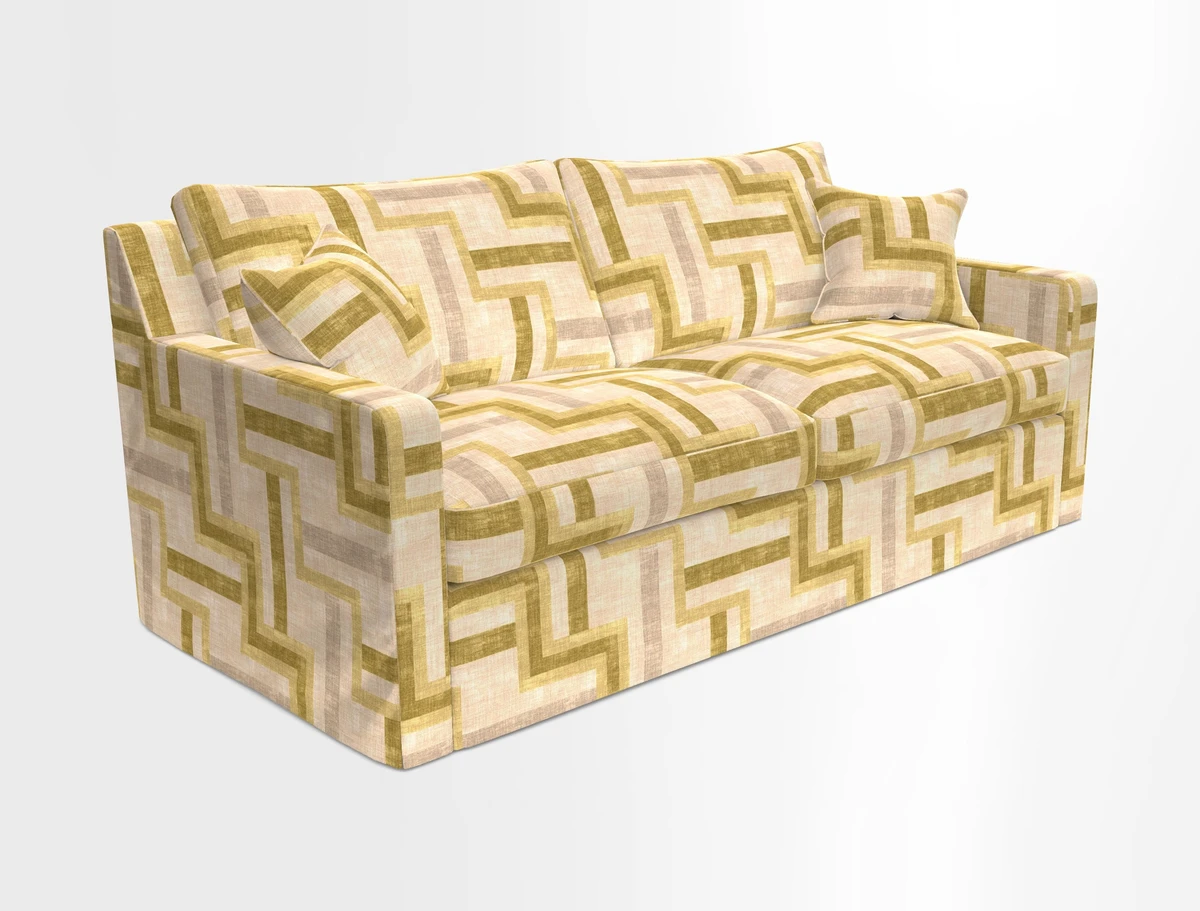 Stopham Sofa Bed in Romo Linara Shingle, seat in Designer's Guild Florian Corn