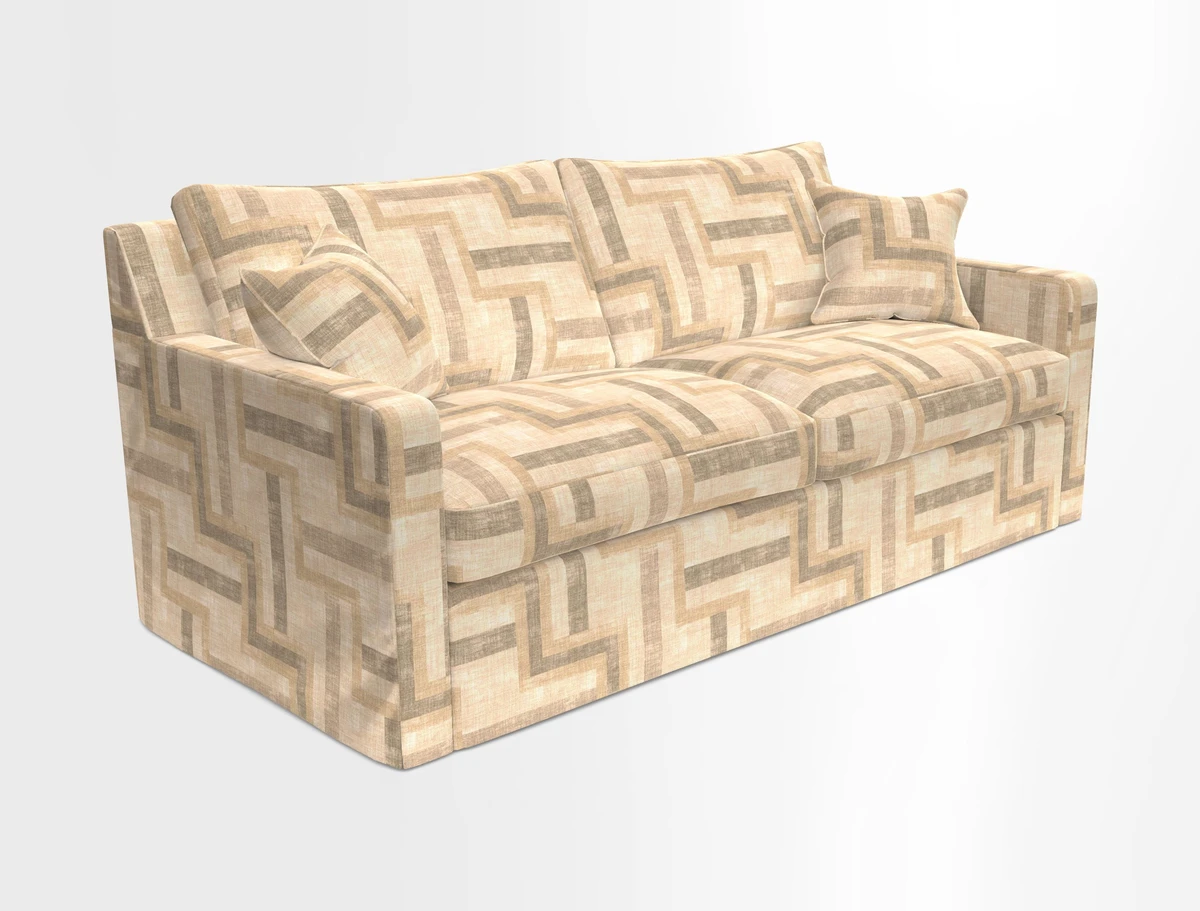 Stopham Sofa Bed in Romo Linara Shingle, seat in Designer's Guild Florian Corn