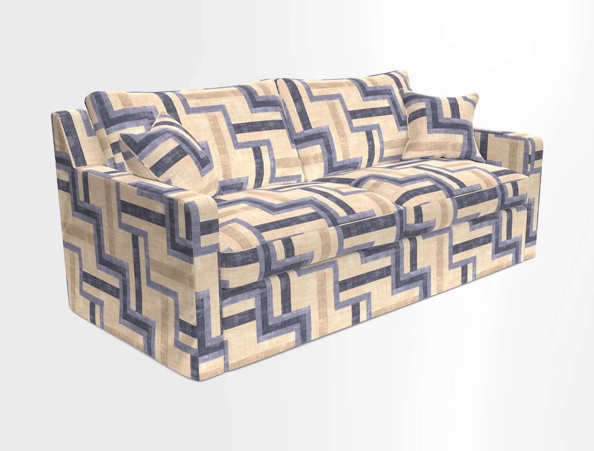 Stopham Sofa Bed in Romo Linara Shingle, seat in Designer's Guild Florian Corn