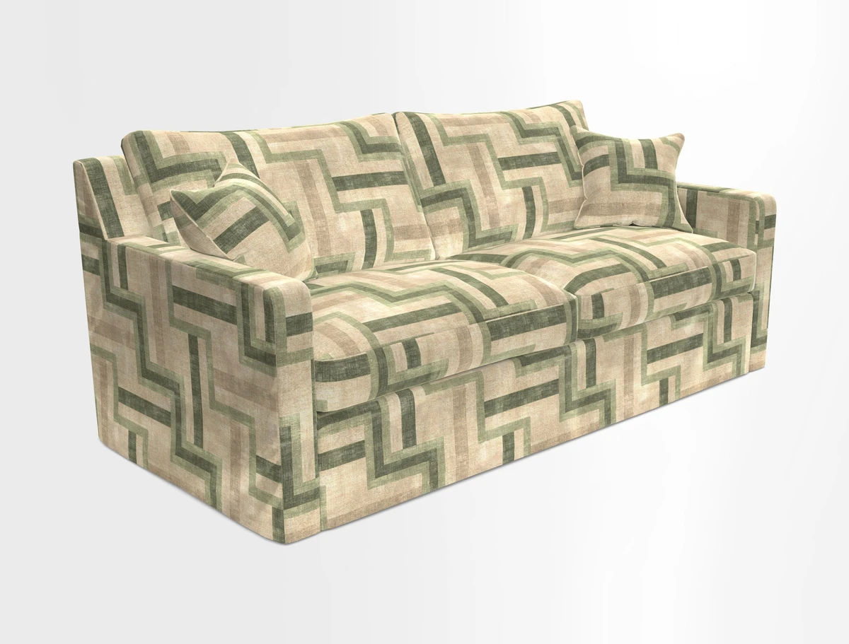 Stopham Sofa Bed in Romo Linara Shingle, seat in Designer's Guild Florian Corn