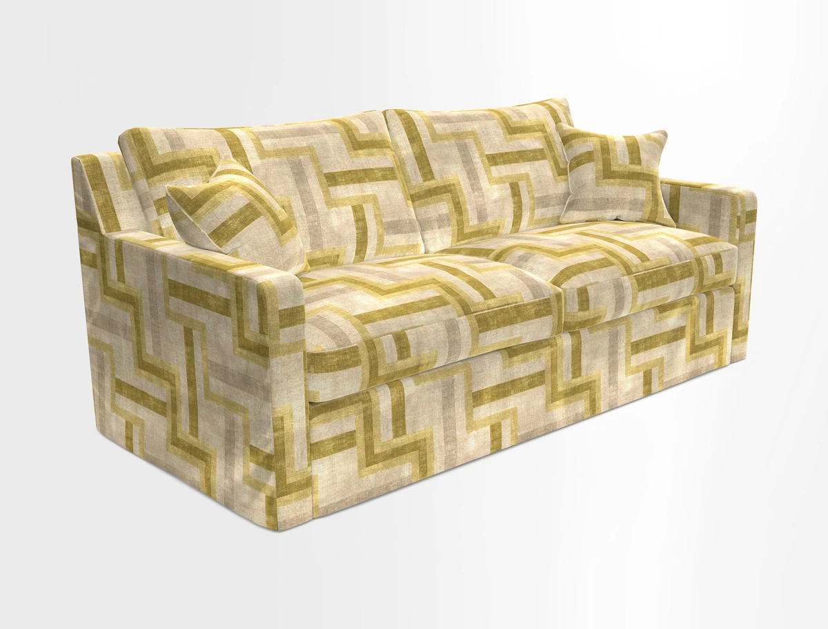 Stopham Sofa Bed in Romo Linara Shingle, seat in Designer's Guild Florian Corn