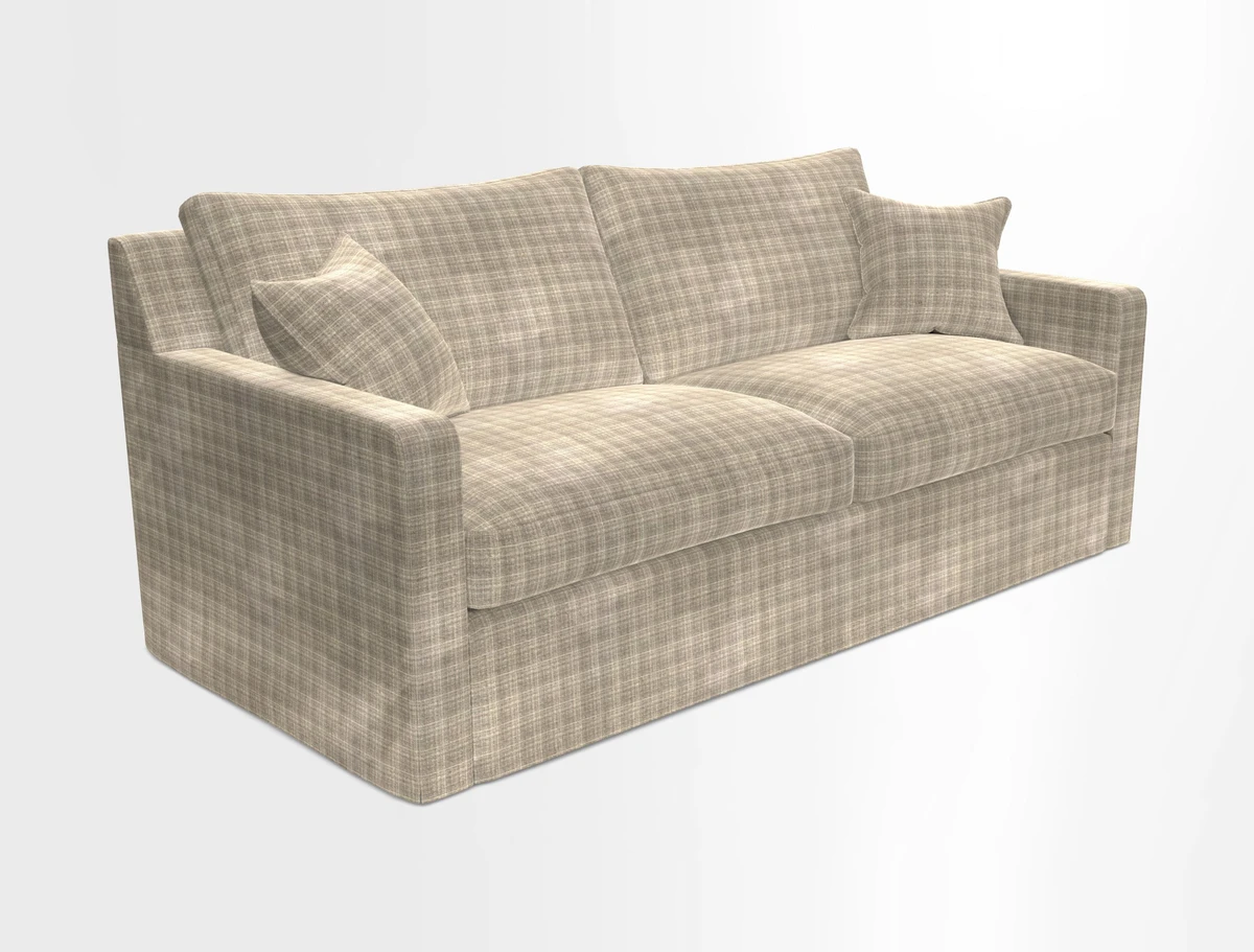 Stopham Sofa Bed in Romo Linara Shingle, seat in Designer's Guild Florian Corn