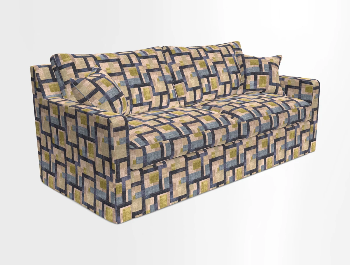 Stopham Sofa Bed in Romo Linara Shingle, seat in Designer's Guild Florian Corn