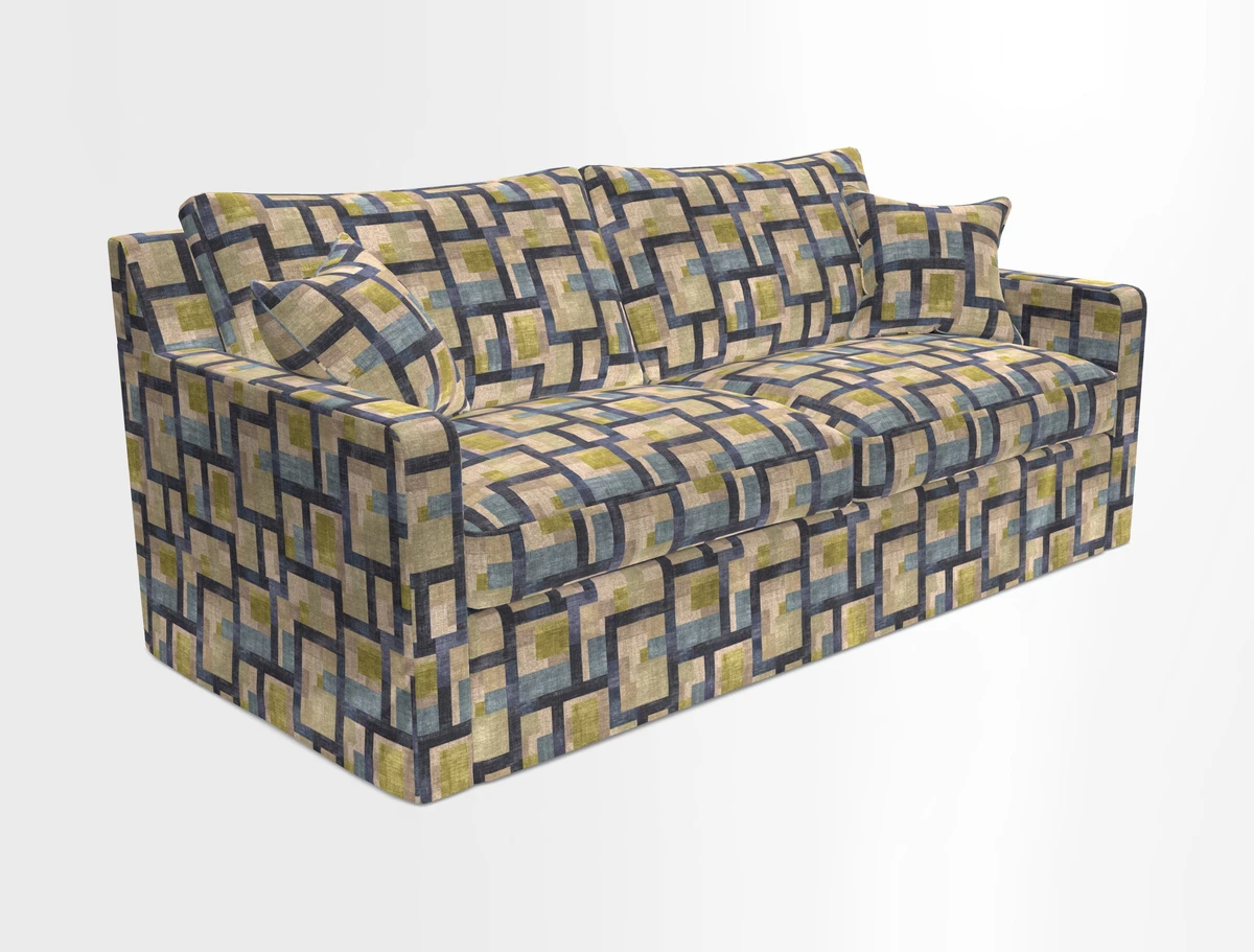 Stopham Sofa Bed in Romo Linara Shingle, seat in Designer's Guild Florian Corn