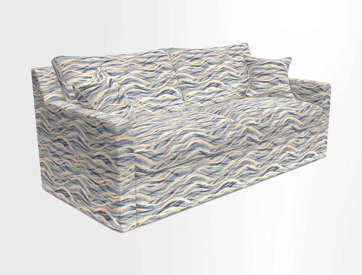 Stopham Sofa Bed in Romo Linara Shingle, seat in Designer's Guild Florian Corn